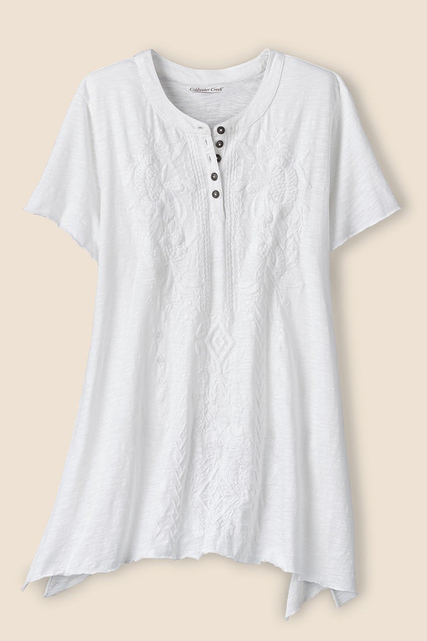 Tonal Embroidered Swing Tee