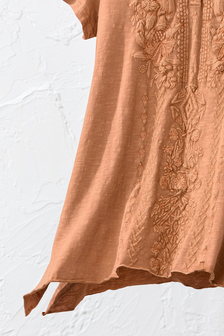 Tonal Embroidered Swing Tee