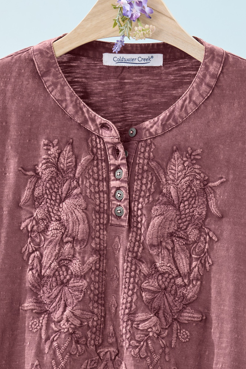 Tonal Embroidered Swing Tee