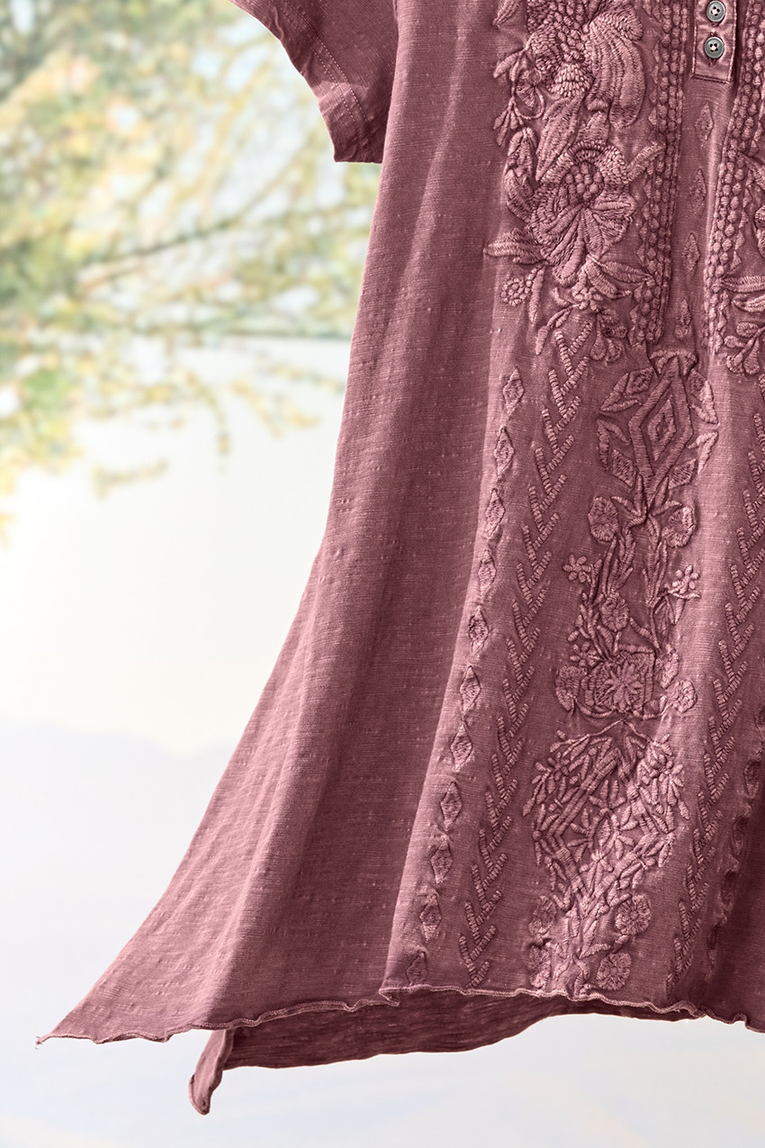 Tonal Embroidered Swing Tee