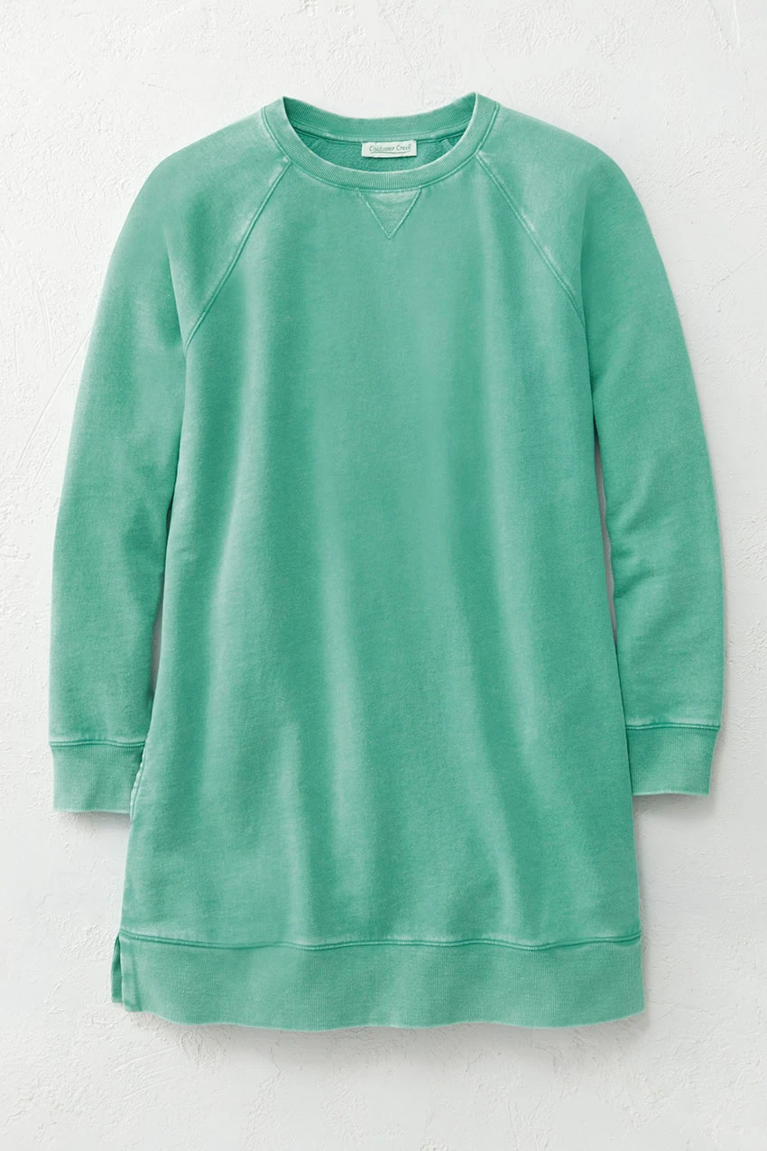 Colorwash Long Tunic Sweatshirt