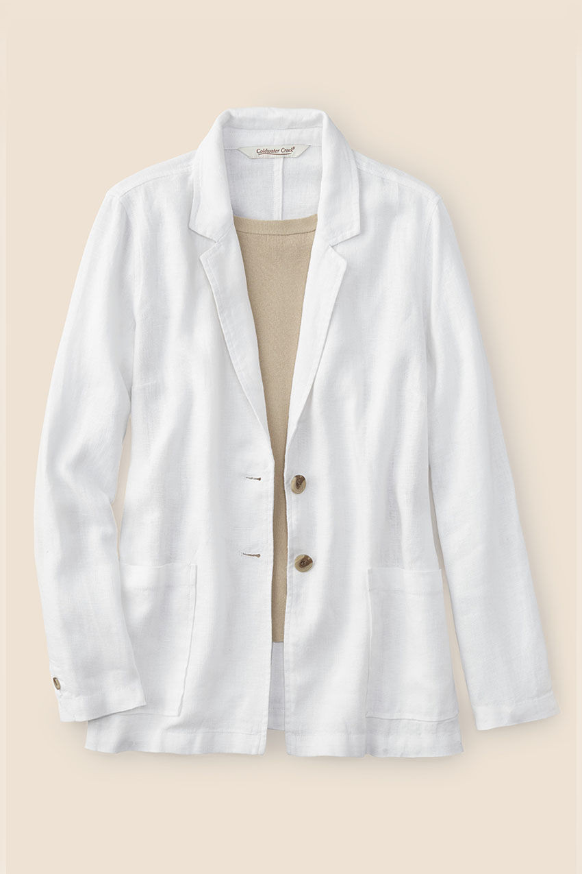 ジャケット・アウター Boyfriend Linen Jacket 36 Linen Boyfriend Jacket - Coldwater Creek