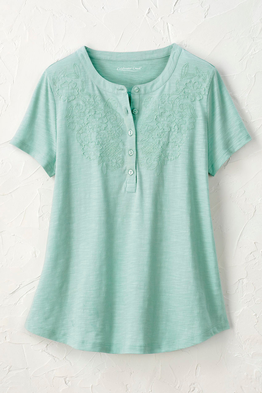 Open Mind Eyelet Henley