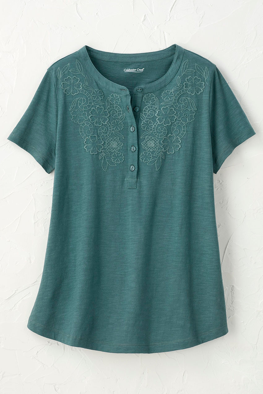 Open Mind Eyelet Henley