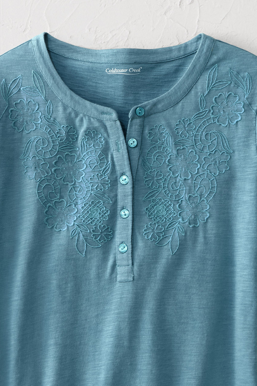 Open Mind Eyelet Henley