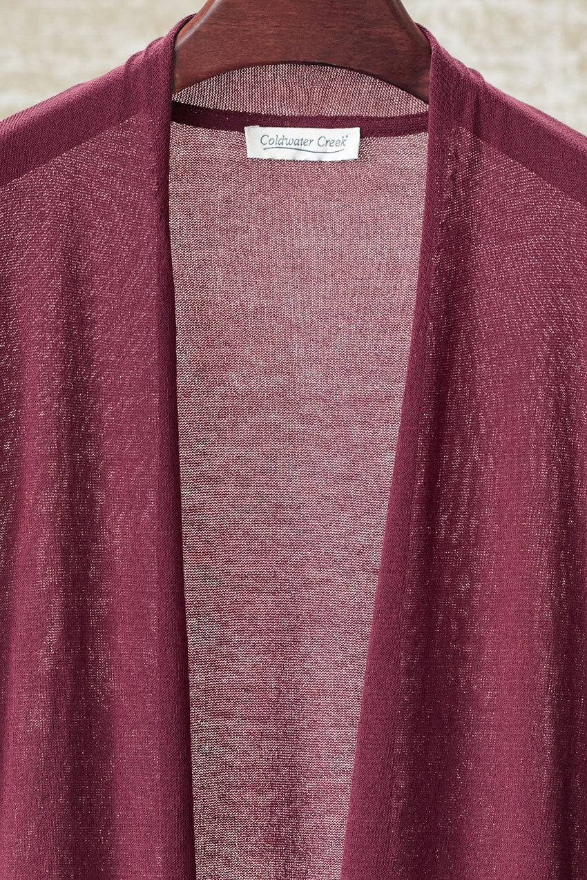 トップス SHEER ROLLED EDGE KNIT CARDIGAN SHEER ROLLED EDGE KNIT CARDIGAN