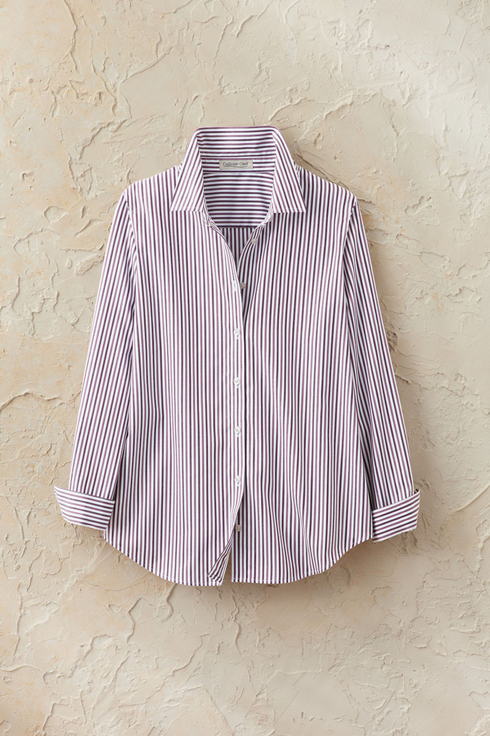 Twin Stripe No-Iron Long-Sleeve Shirt - Coldwater Creek