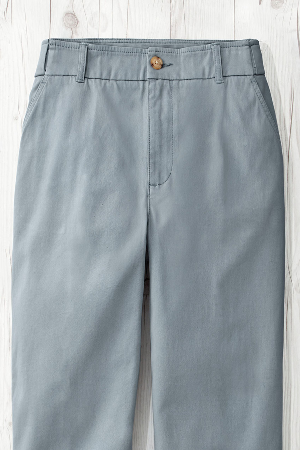 Hidden Stretch-Waist Chino Crops
