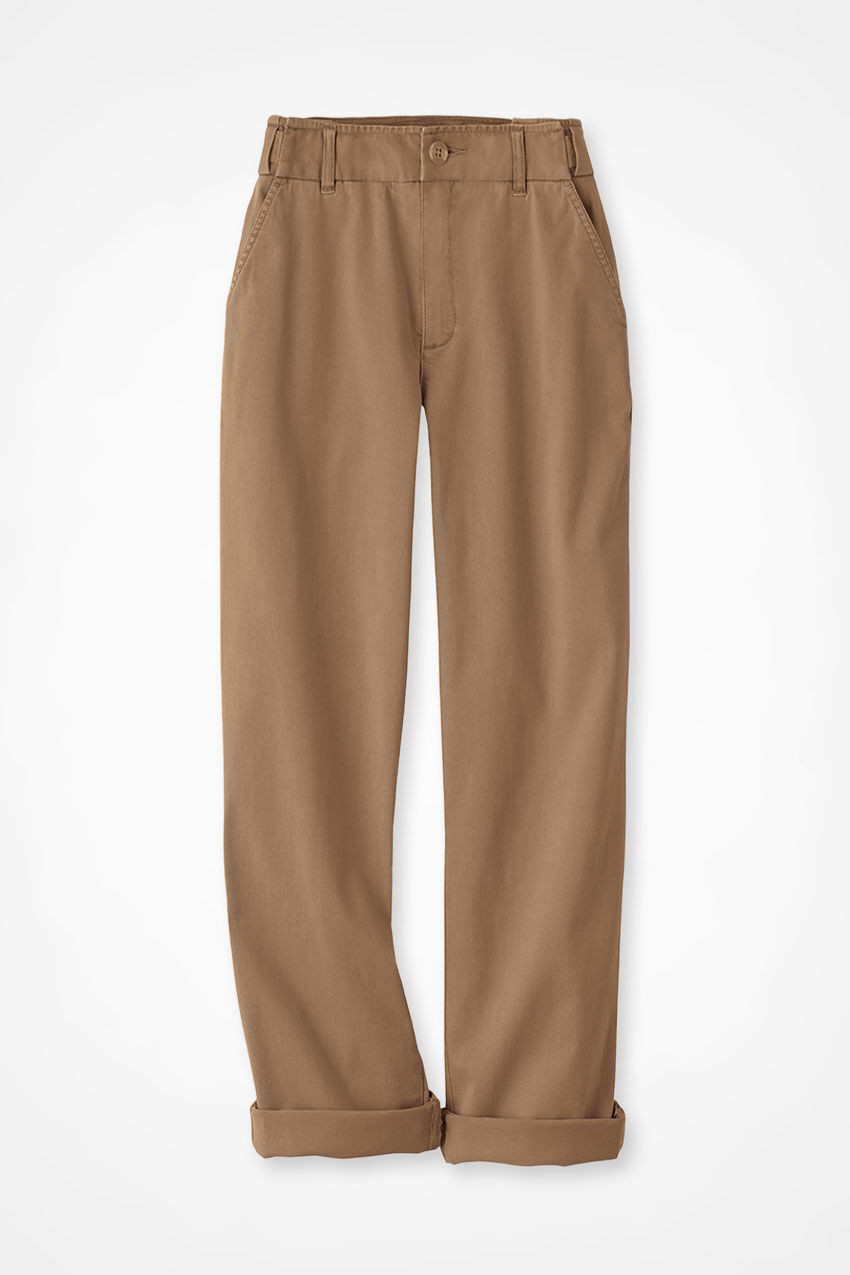 Hidden Stretch-Waist Chino Crops