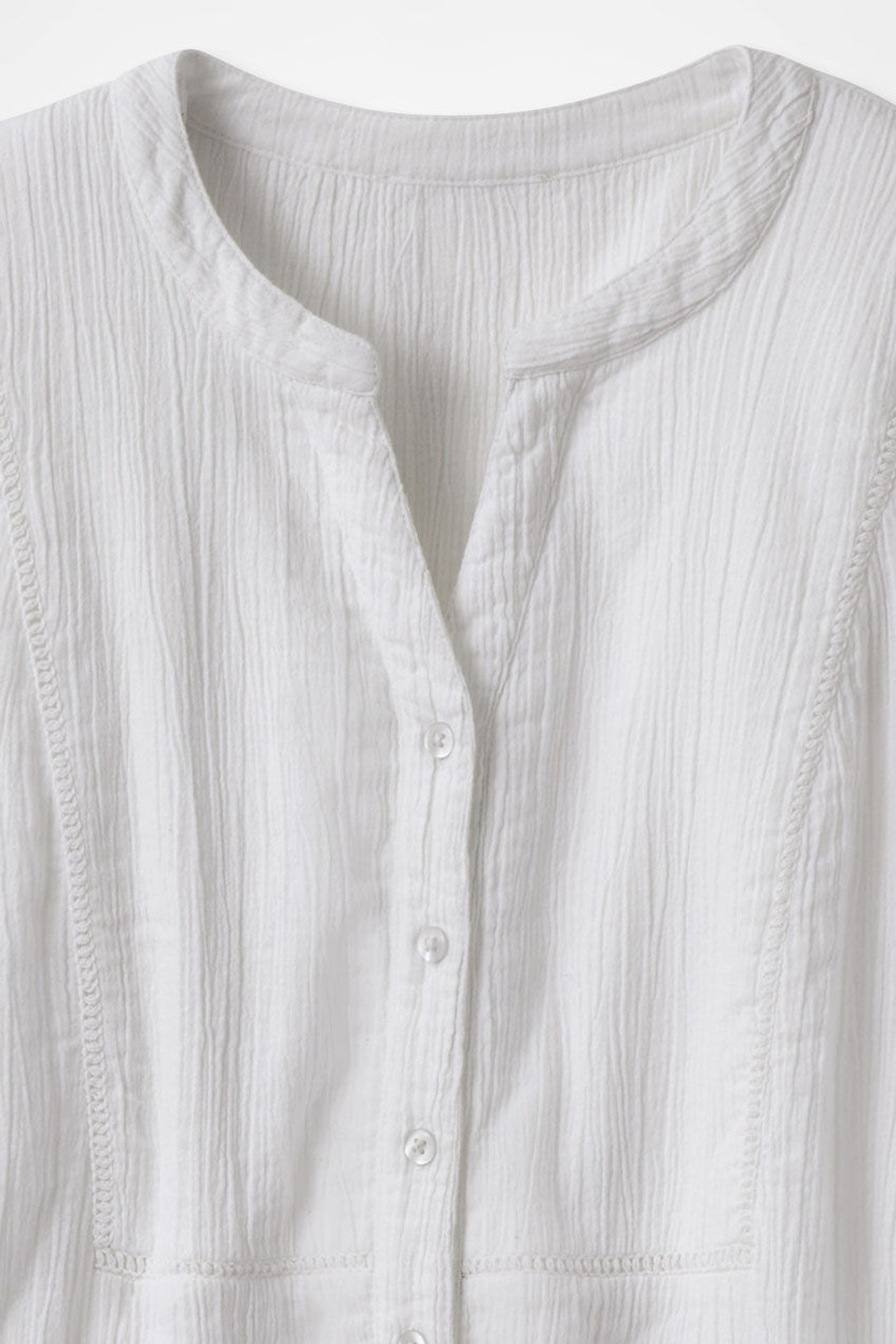 Crinkle Cotton Openwork Big Shirt