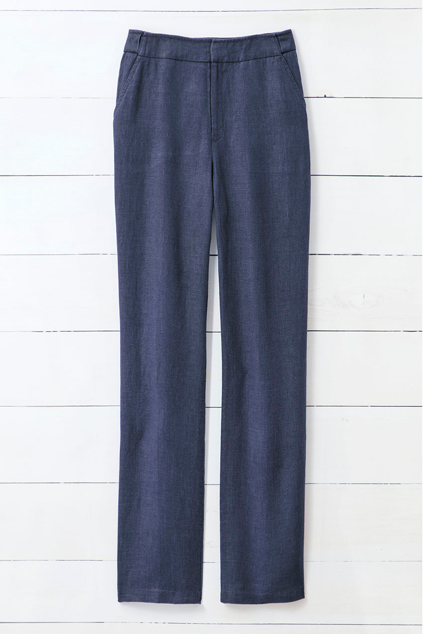 Hidden Stretch-Waist Linen Pants