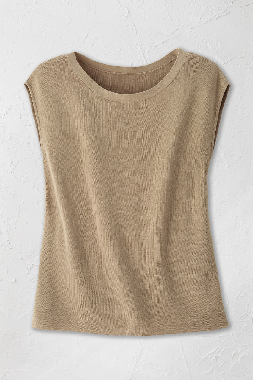 Cap-Sleeve Sweater Tee