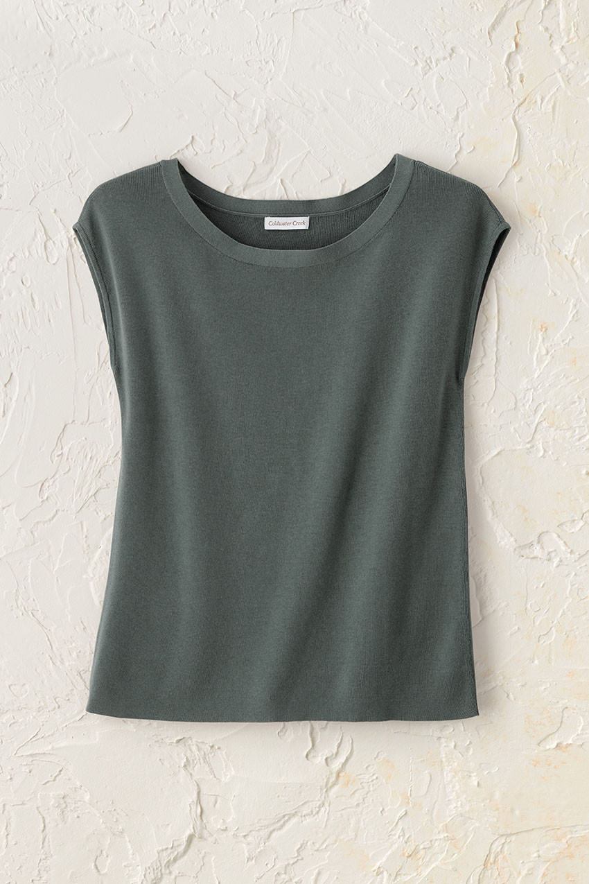 Cap-Sleeve Sweater Tee
