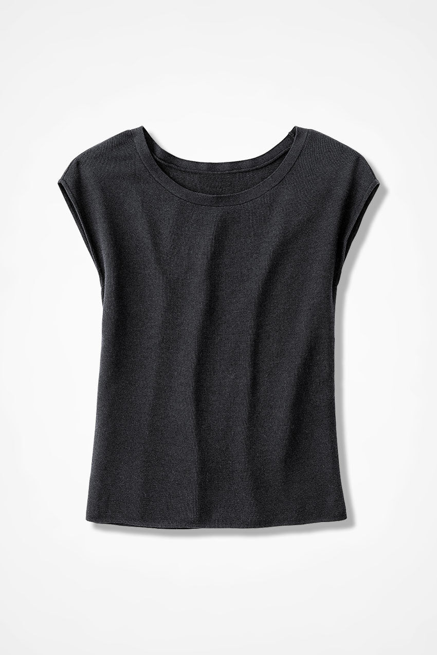 Cap-Sleeve Sweater Tee
