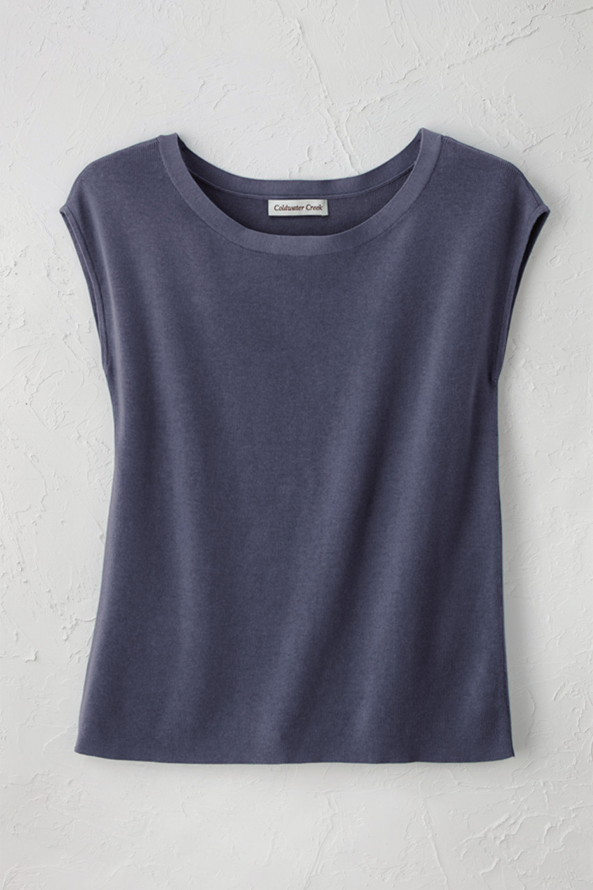 Cap-Sleeve Sweater Tee