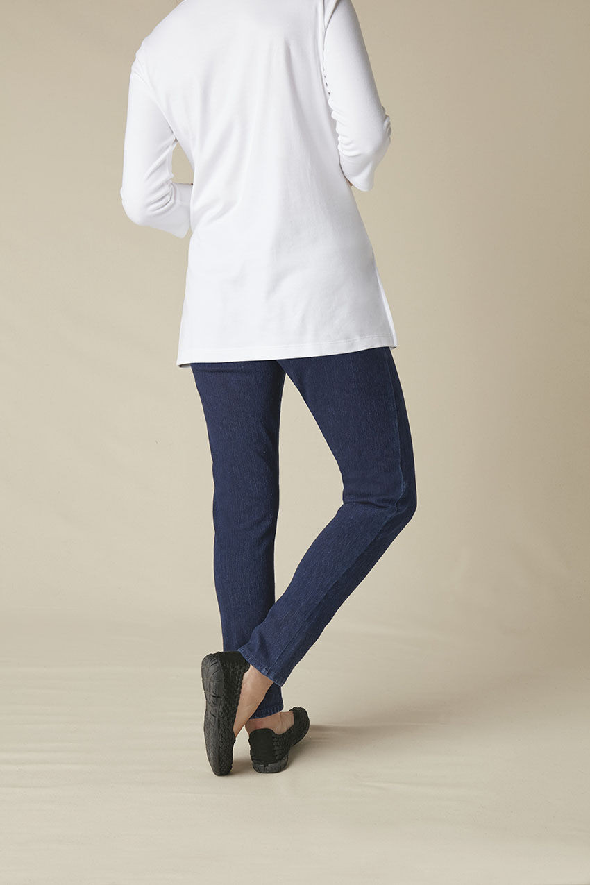 Knit Denim Mid Rise Leggings