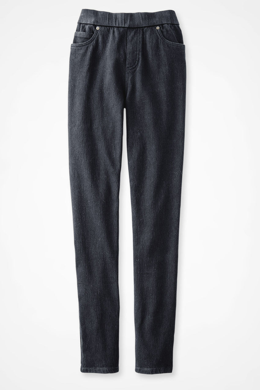 Knit Denim Mid Rise Leggings