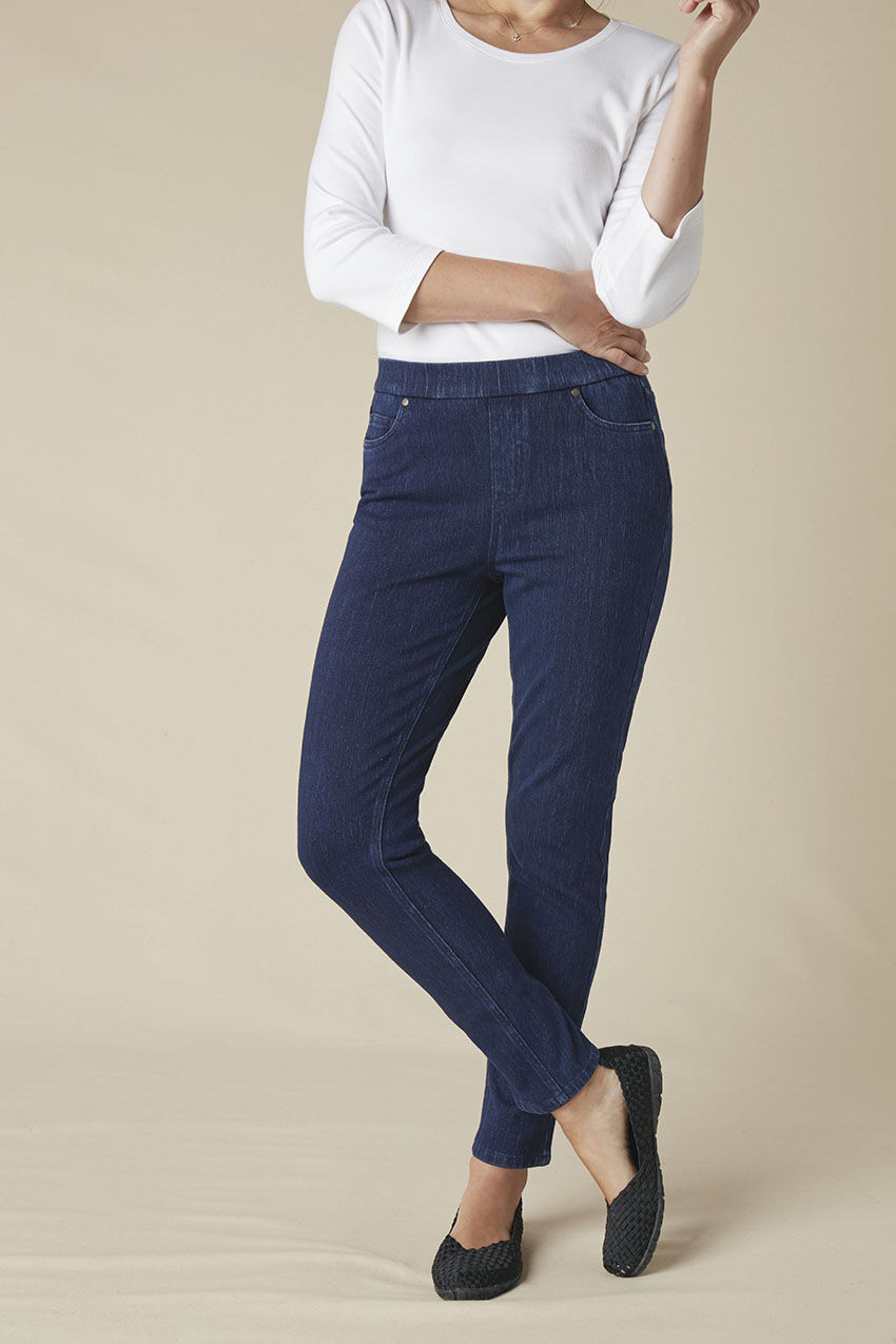 Knit Denim Mid Rise Leggings