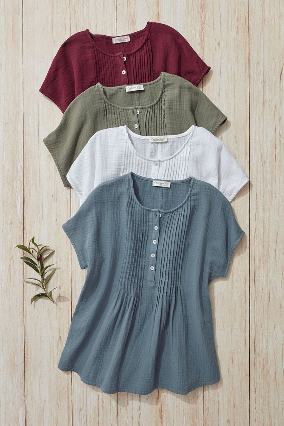 Summer Breeze Gauze Pintuck Top