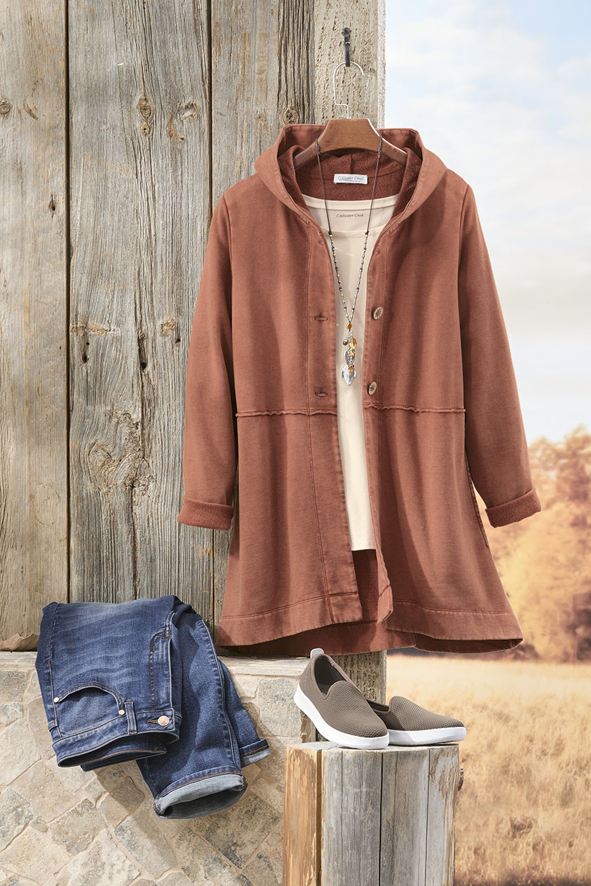 Lightweight Fleece Swing Cardigan