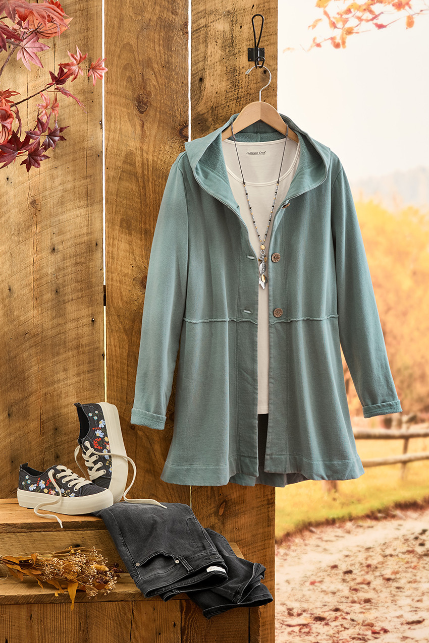 Lightweight Fleece Swing Cardigan