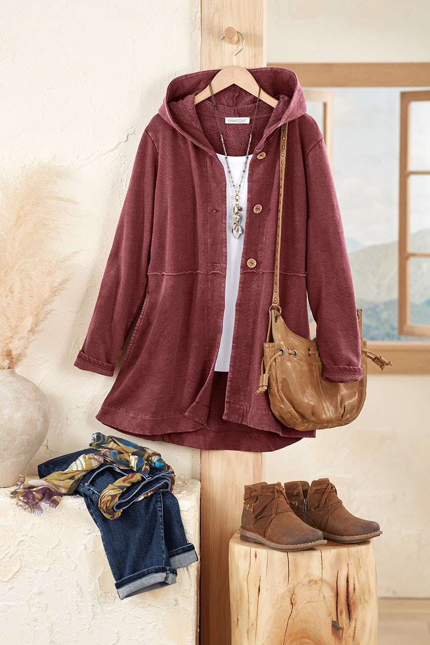 Lightweight Fleece Swing Cardigan