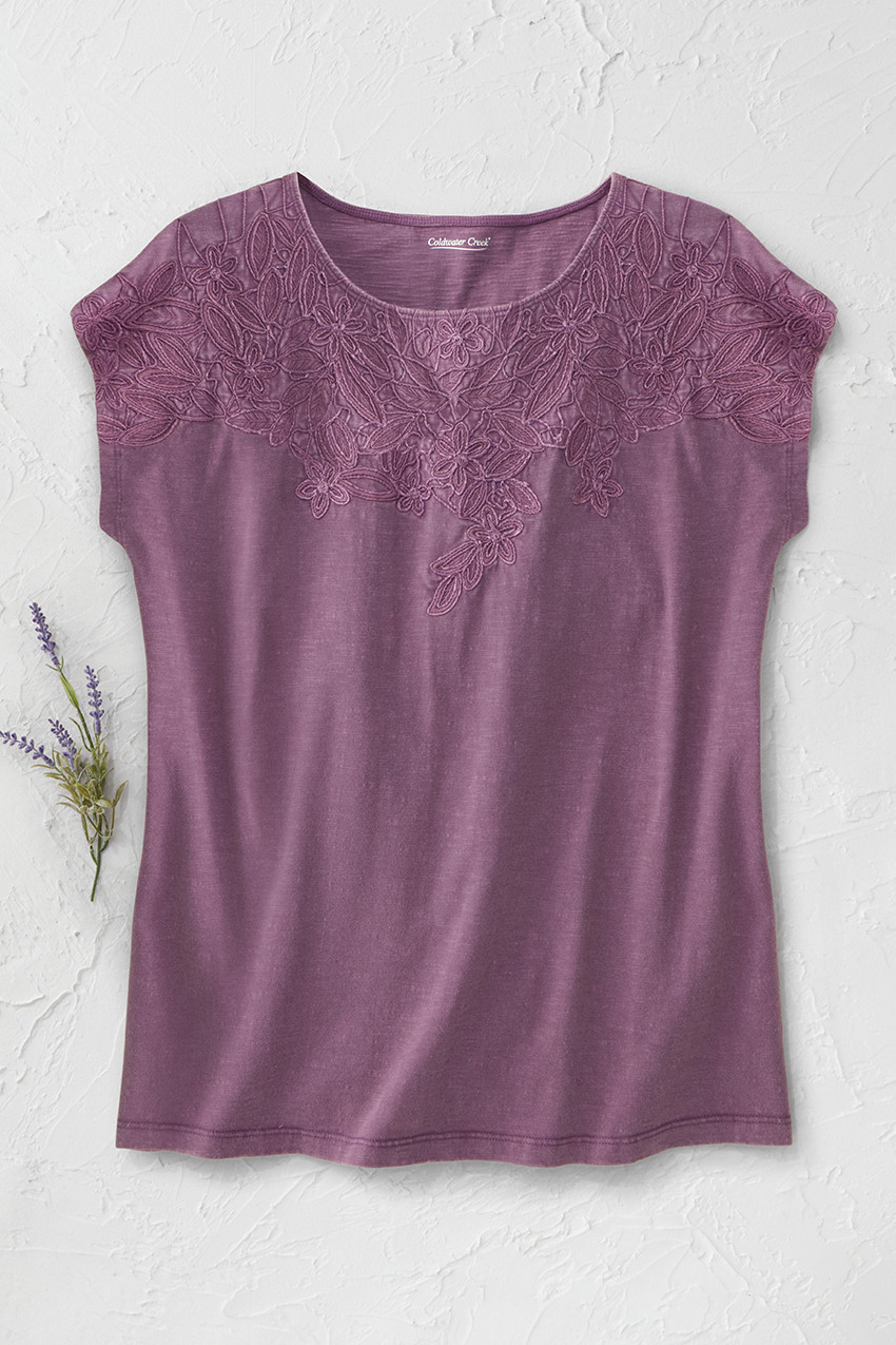 Precious Petals Embroidered Tee