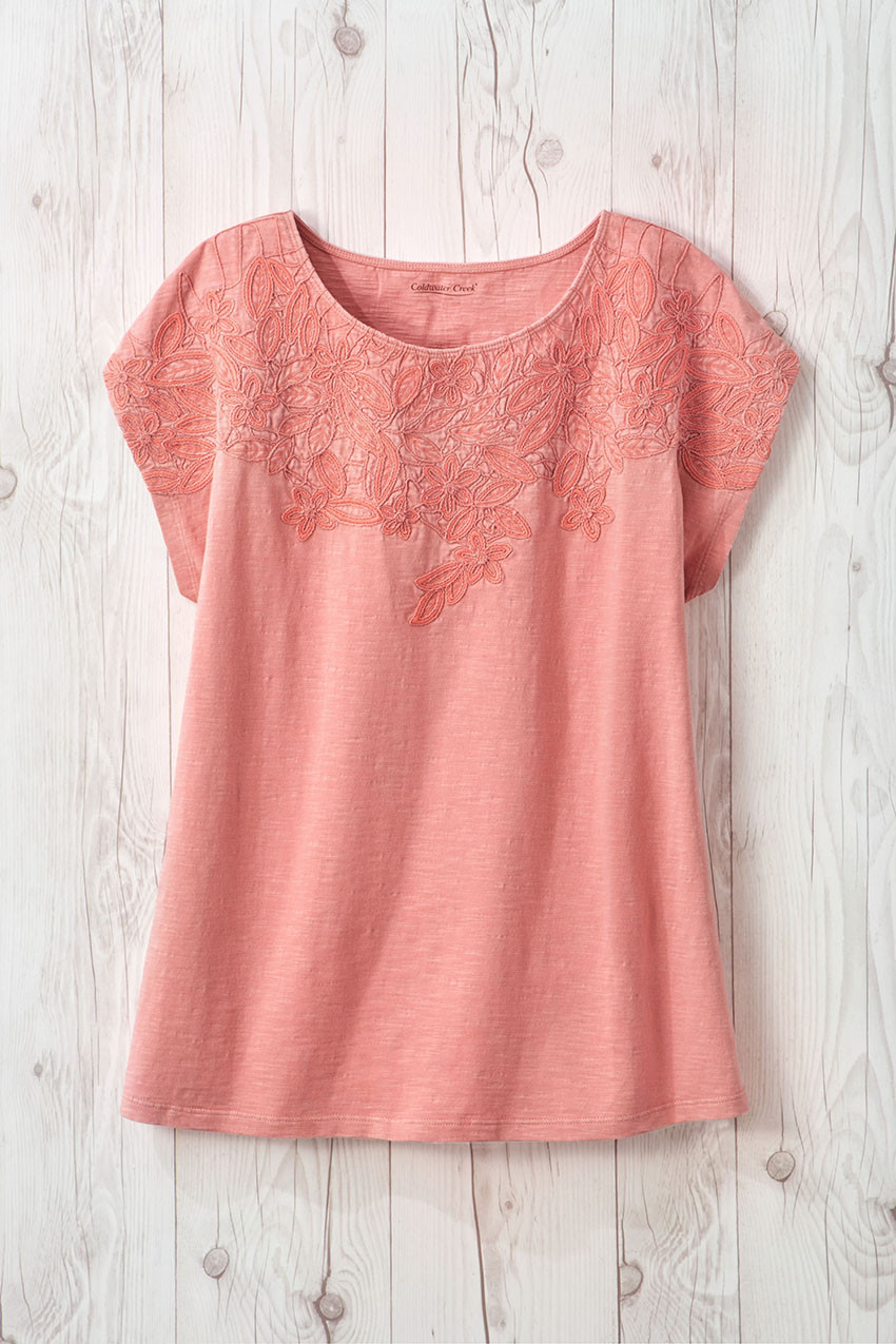 Precious Petals Embroidered Tee