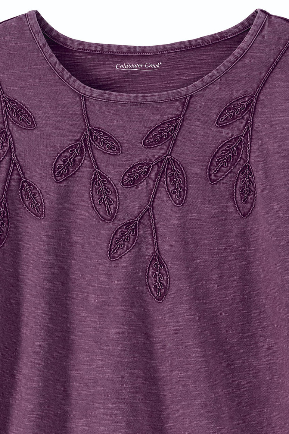 Leaf Embroidered Tee