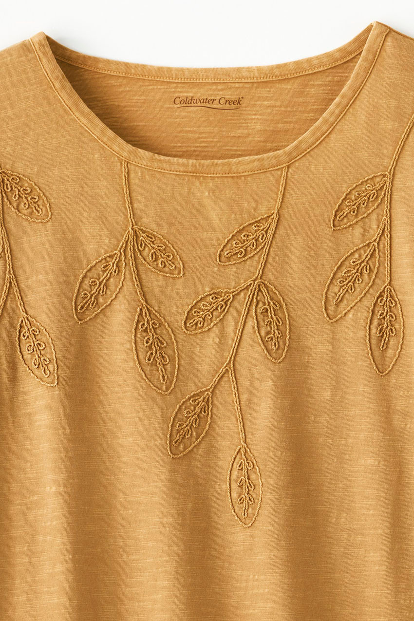 Leaf Embroidered Tee