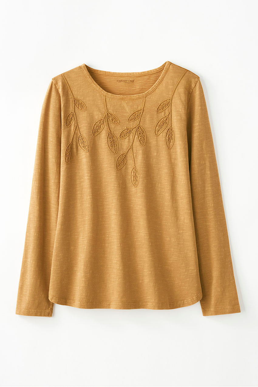 Leaf Embroidered Tee