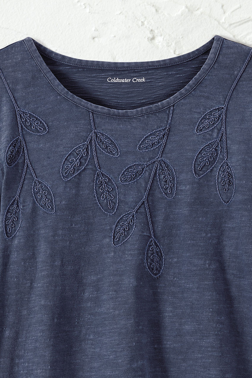 Leaf Embroidered Tee