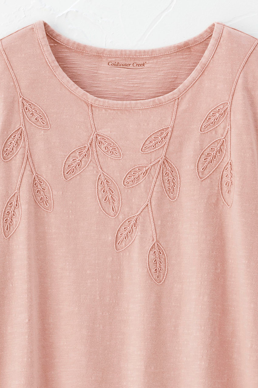 Leaf Embroidered Tee