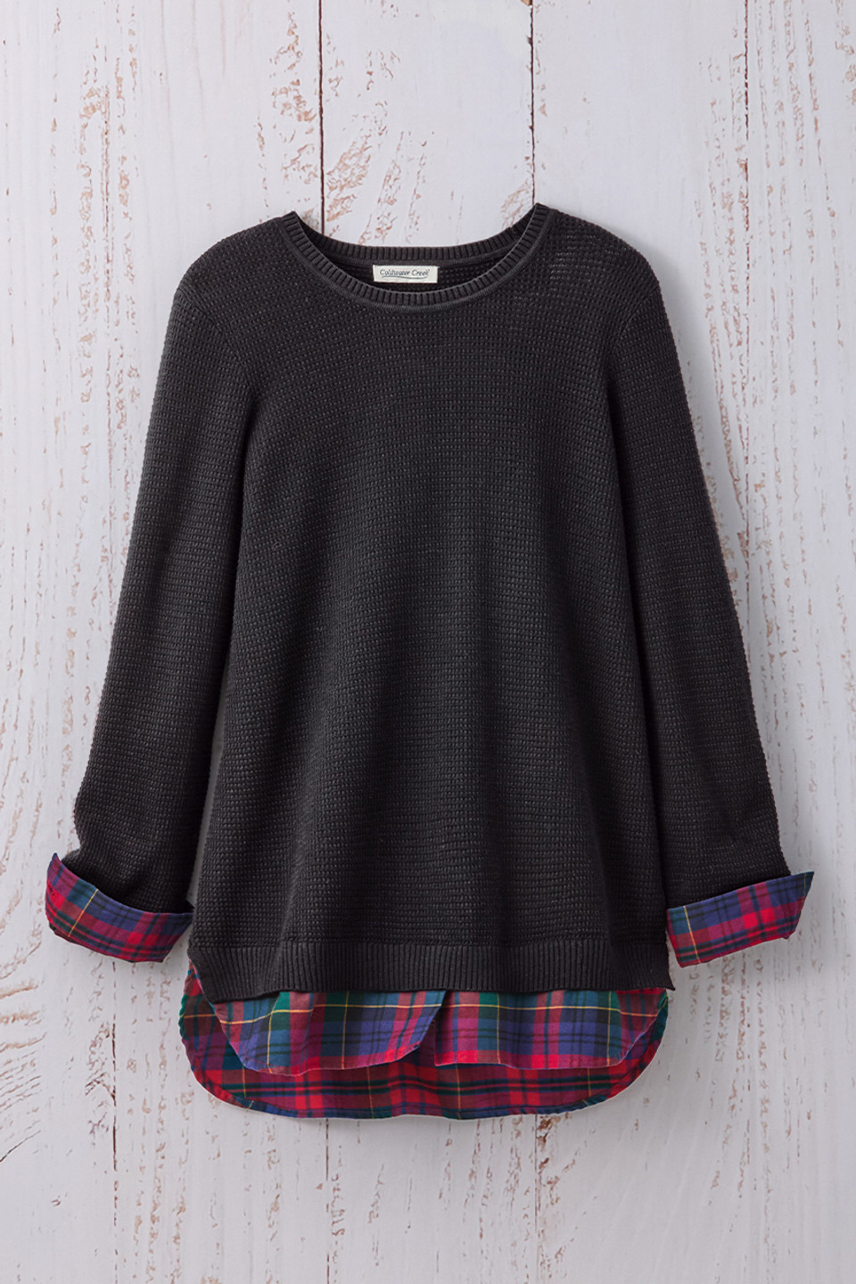 Glimpse of Plaid Sweater