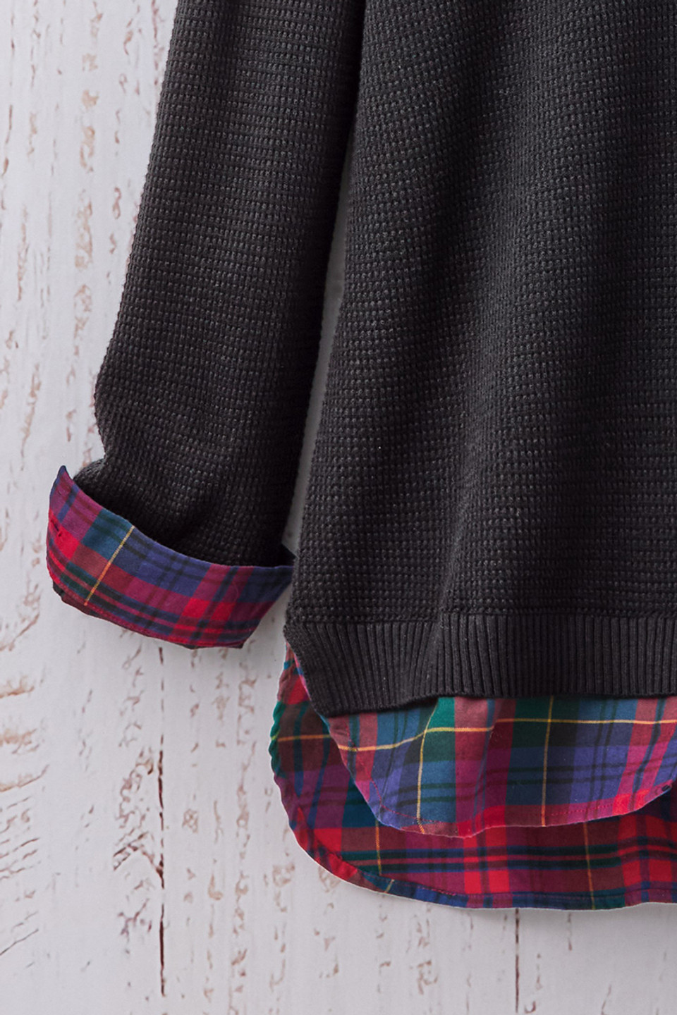 Glimpse of Plaid Sweater