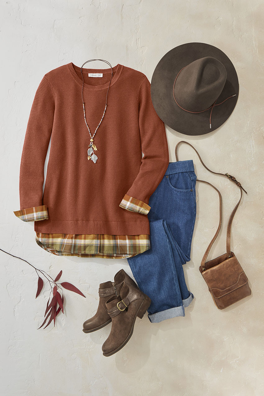 Glimpse of Plaid Sweater