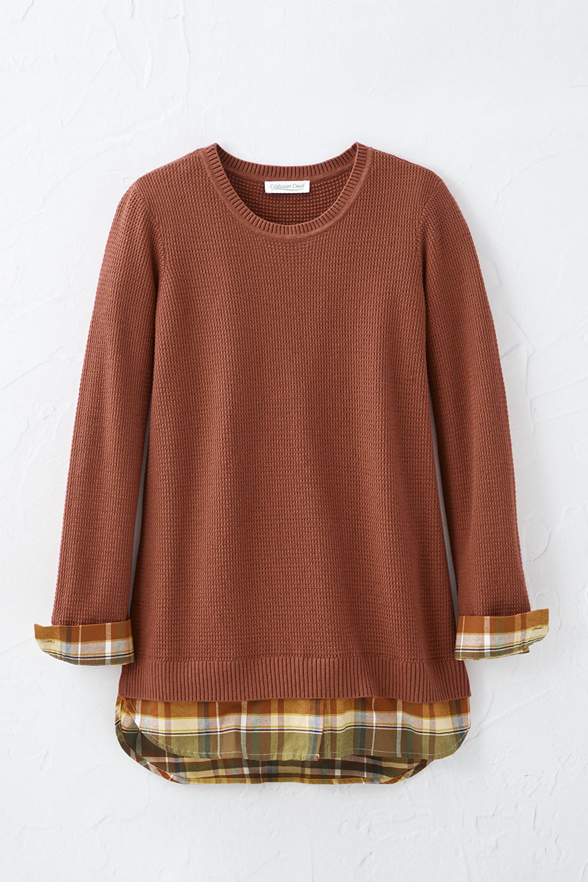 Glimpse of Plaid Sweater