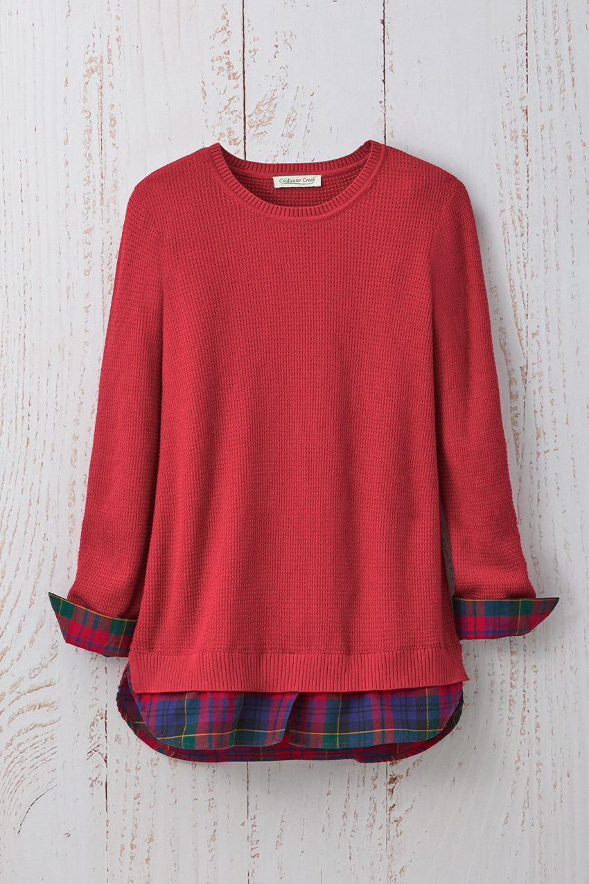 Glimpse of Plaid Sweater