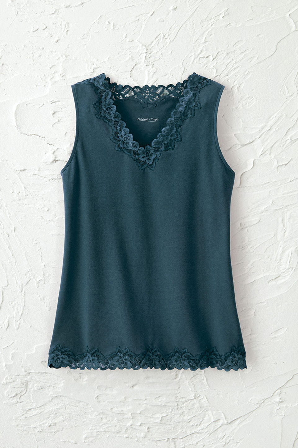 Longer Length Double Lace Tank - Coldwater Creek