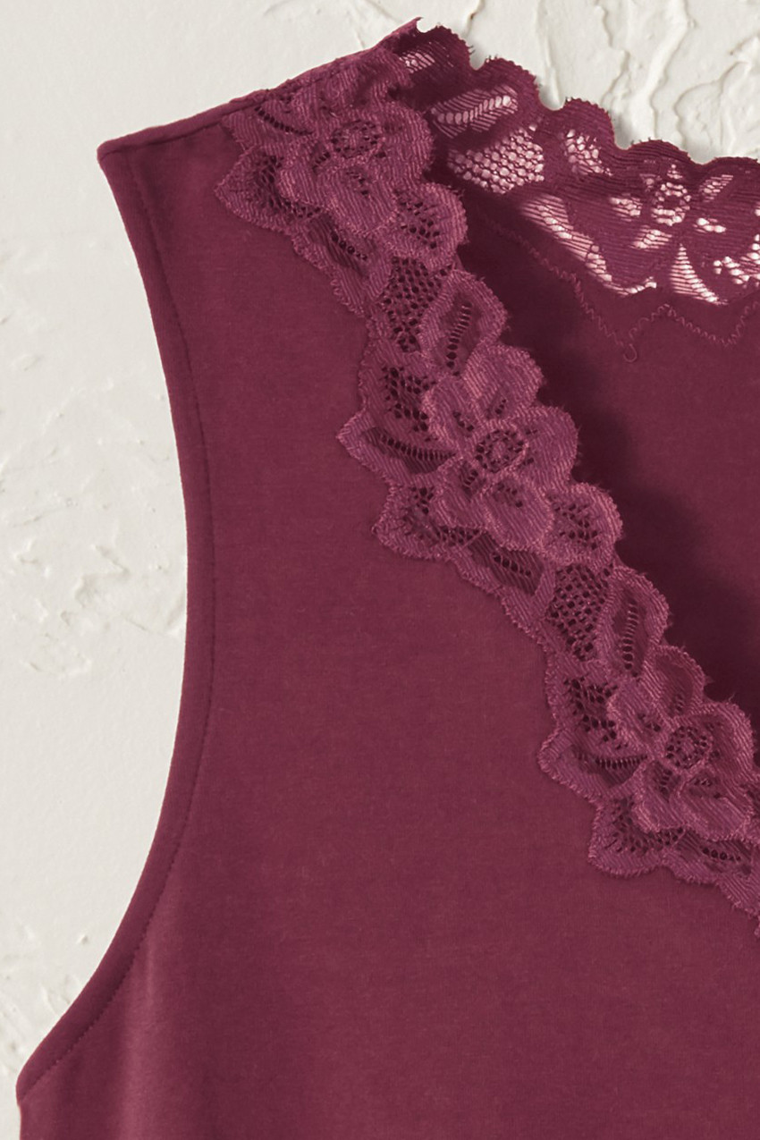 Longer Length Double Lace Tank