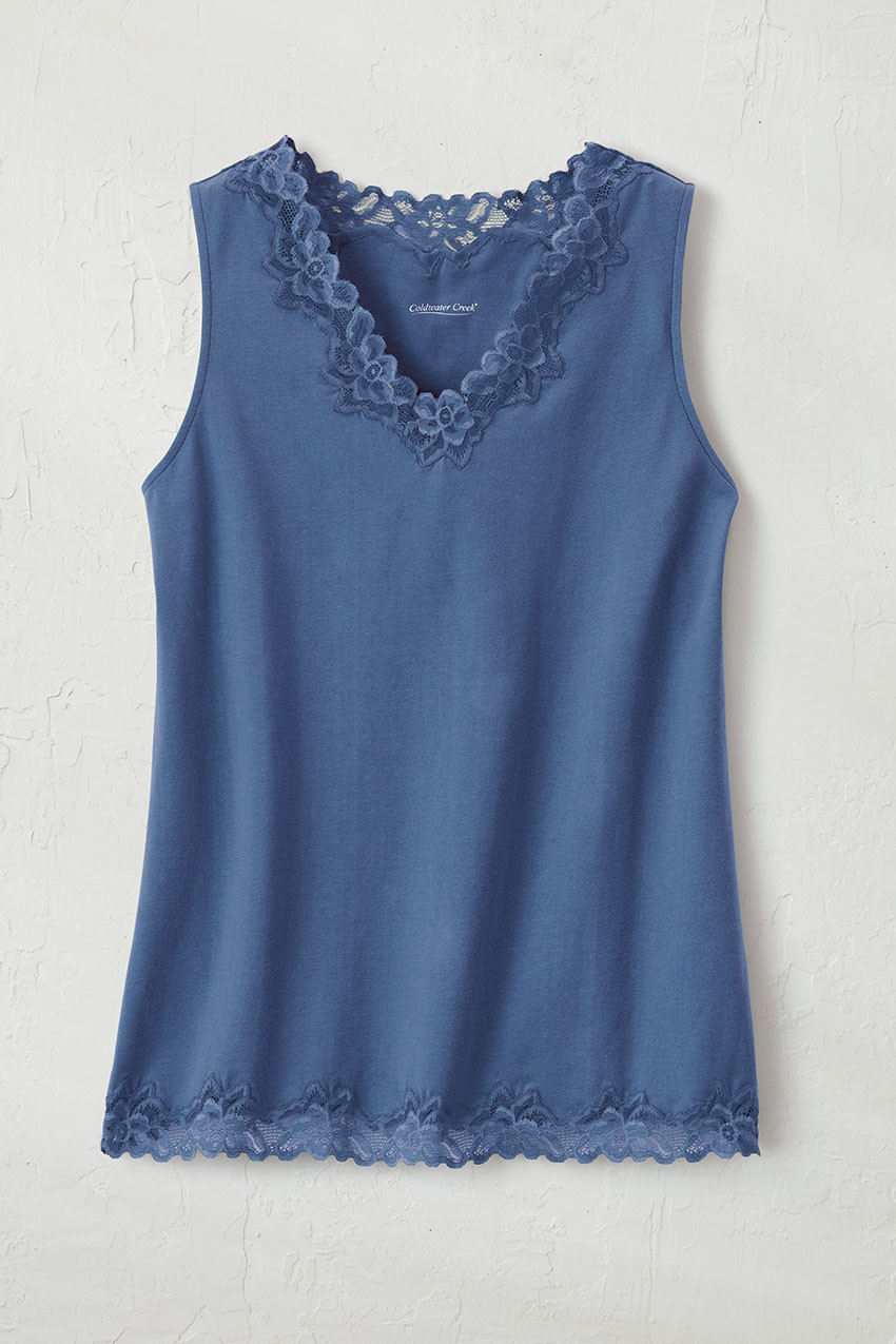 Longer Length Double Lace Tank
