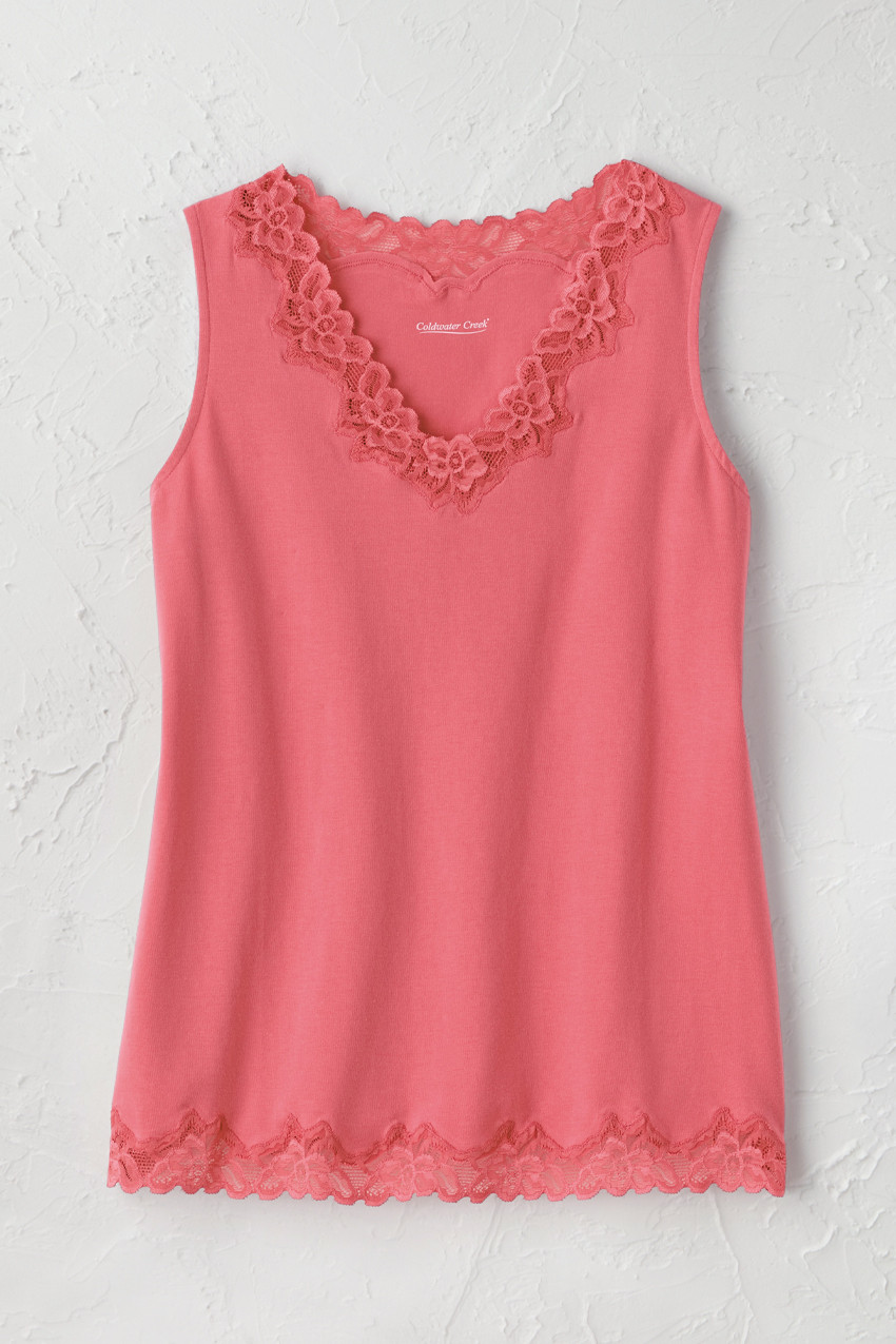 Longer Length Double Lace Tank