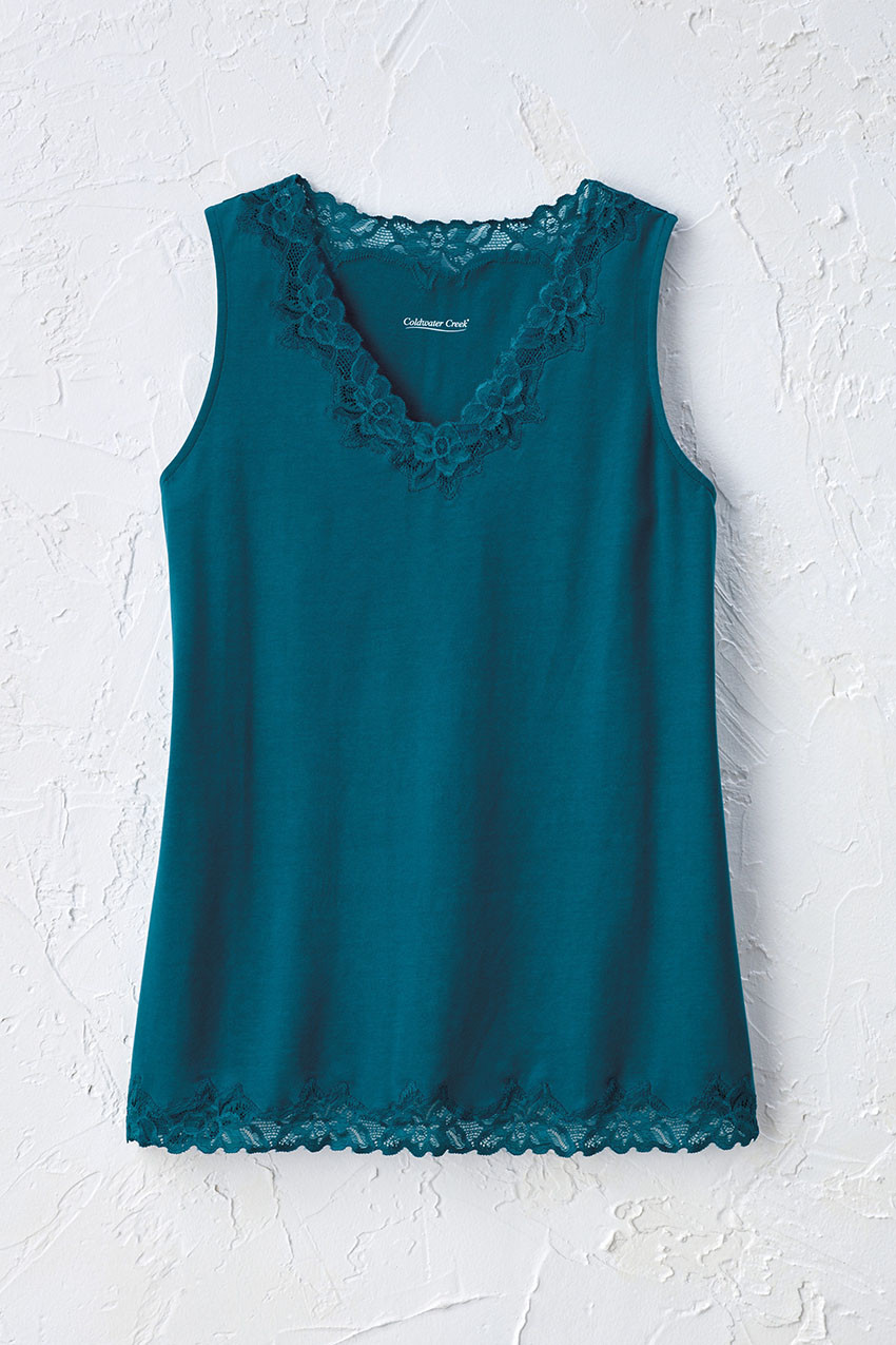 Longer Length Double Lace Tank