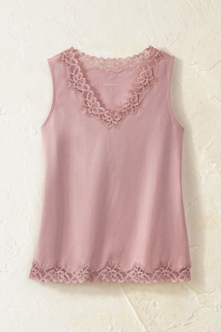 Longer Length Double Lace Tank