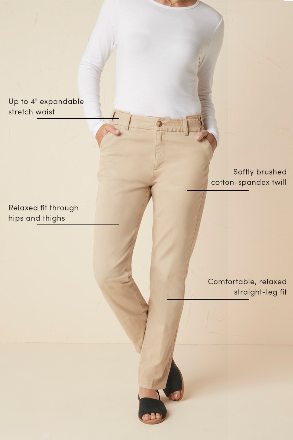 Hidden Stretch-Waist Chinos