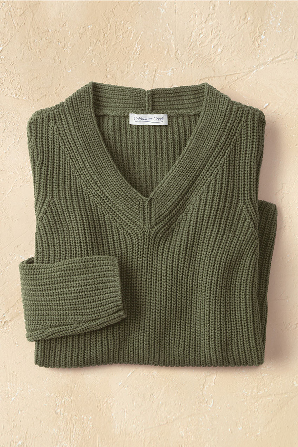 Shaker Stitch V-Neck Sweater