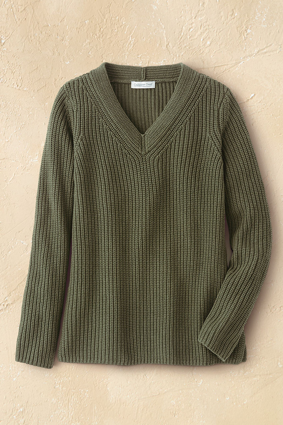 Shaker Stitch V-Neck Sweater