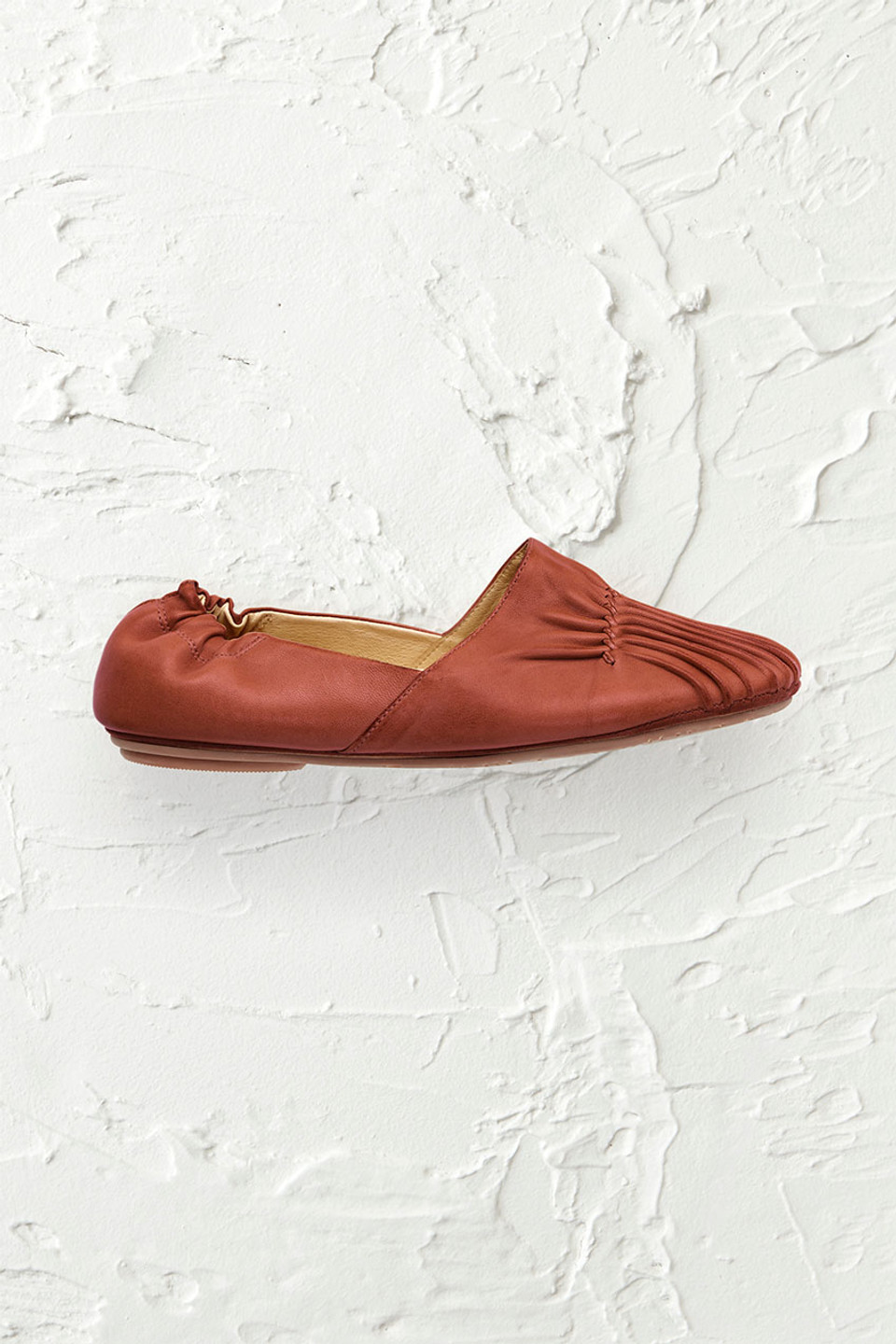 Pintuck Leather Flats by Chocolat Blu™