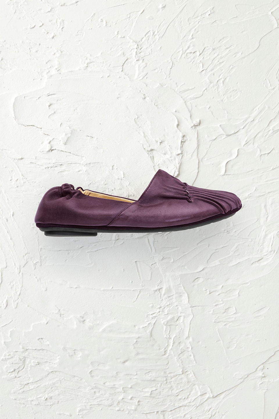 Pintuck Leather Flats by Chocolat Blu™