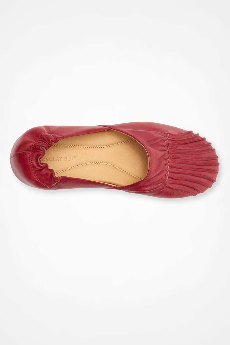 Pintuck Leather Flats by Chocolat Blu™